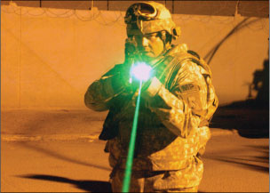 U.S. Marine Employing an Optical Distractor